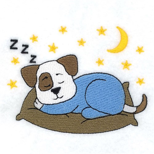 Bedtime Puppy Machine Embroidery Design