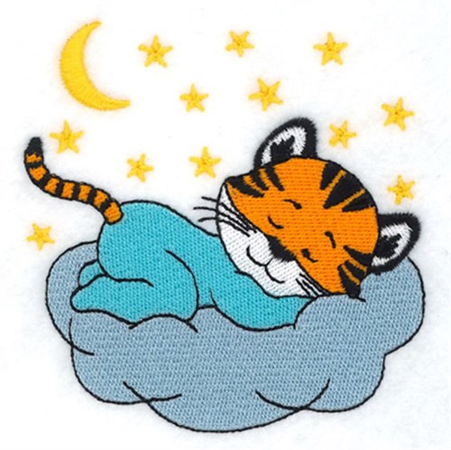 Bedtime Tiger Machine Embroidery Design