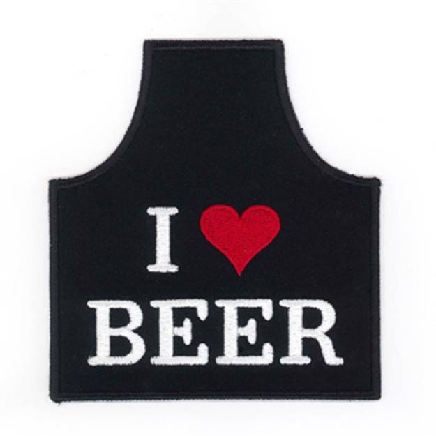 Picture of I Love Beer Apron Machine Embroidery Design