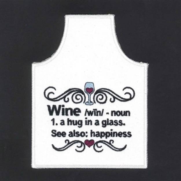 Picture of Wine Definition Apron Machine Embroidery Design