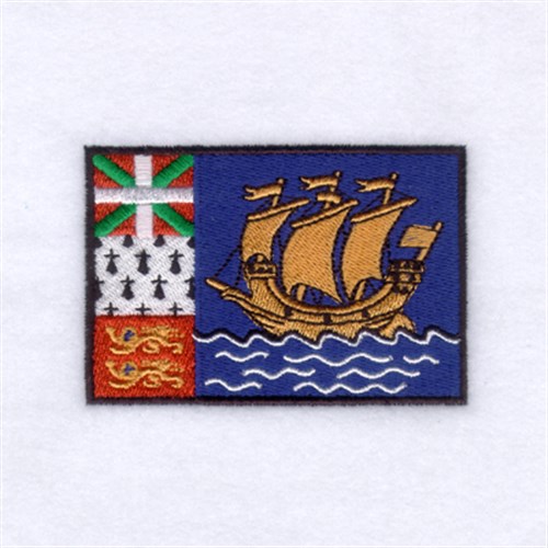 Saint Pierre and Miquelon Flag Machine Embroidery Design