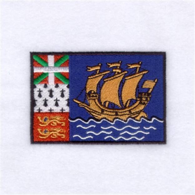 Picture of Saint Pierre and Miquelon Flag Machine Embroidery Design