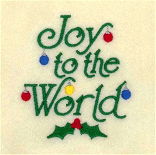 Joy To the World Ornament Machine Embroidery Design
