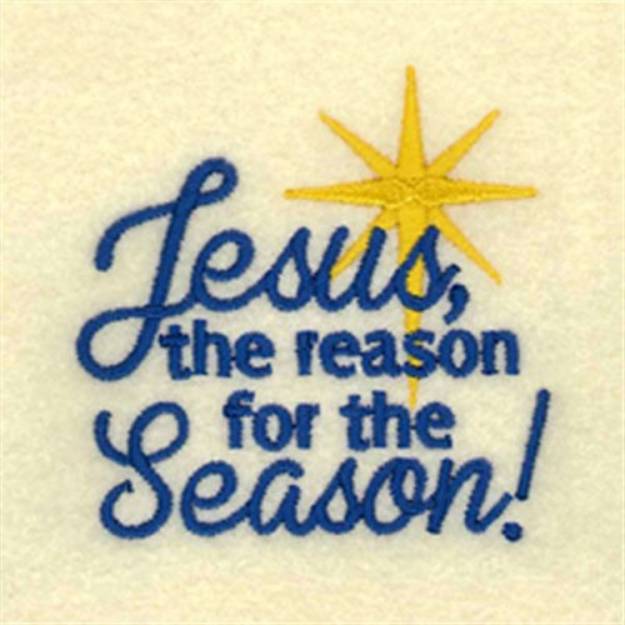 Picture of Jesus the Reason for Season Ornament Machine Embroidery Design