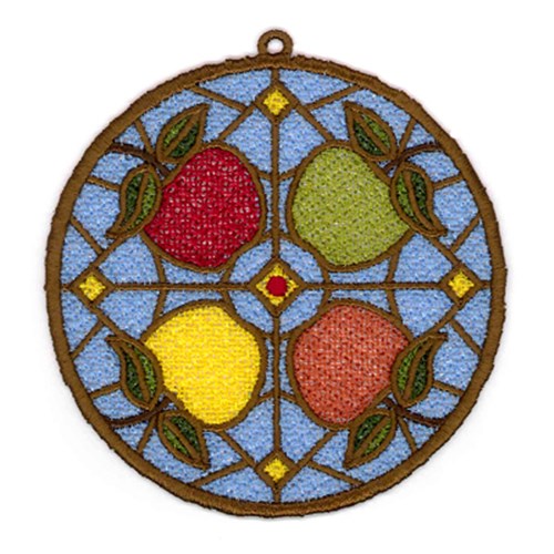 Apples FSL Sun Catchers Machine Embroidery Design