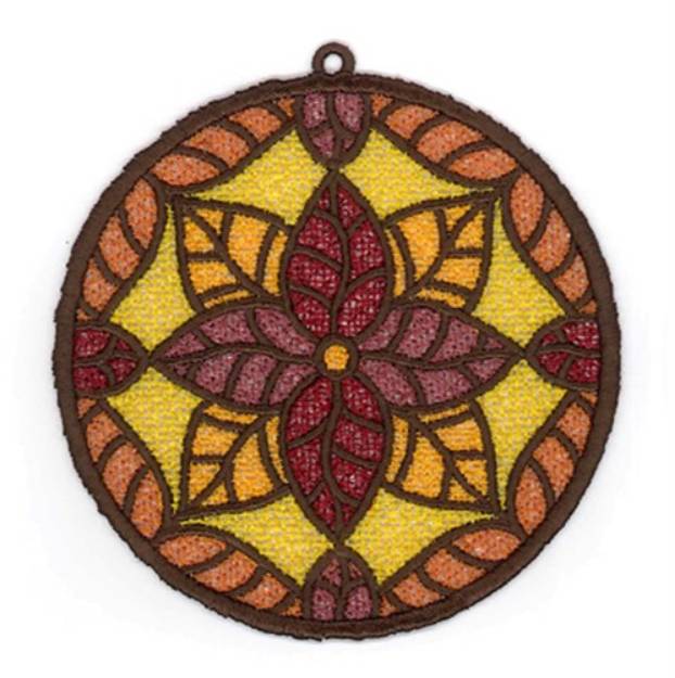 Picture of Leaves FSL Sun Catchers Machine Embroidery Design