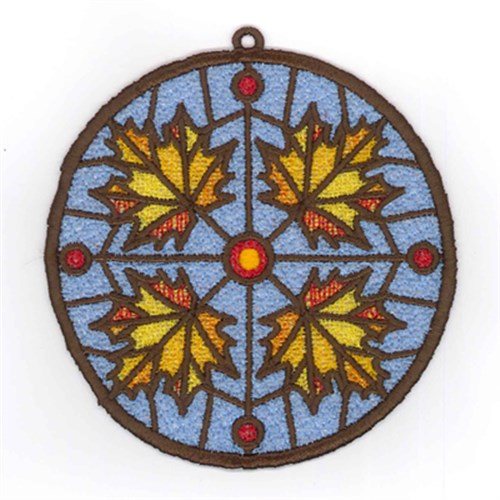Maple Leaves FSL Sun Catchers Machine Embroidery Design
