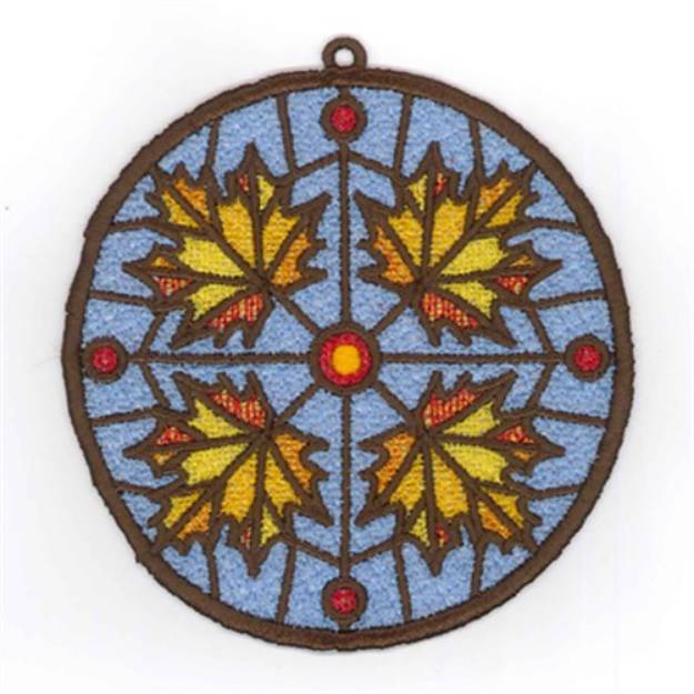 Picture of Maple Leaves FSL Sun Catchers Machine Embroidery Design