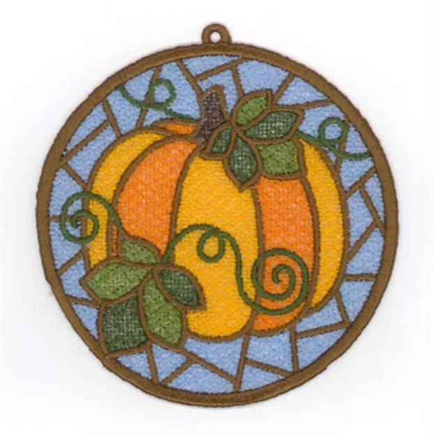 Picture of Pumpkin FSL Sun Catchers Machine Embroidery Design
