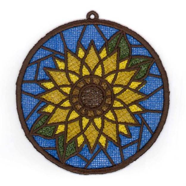 Picture of Sunflower FSL Sun Catchers Machine Embroidery Design