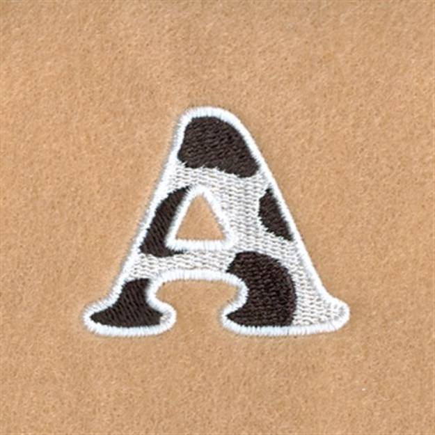 Picture of A Cow Font 1 1/2" High Machine Embroidery Design