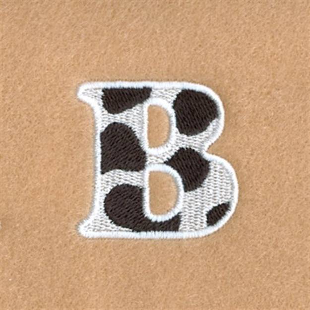 Picture of B Cow Font 1 1/2" High Machine Embroidery Design