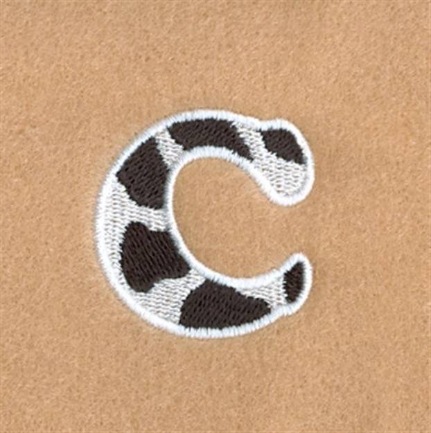 Picture of C Cow Font 1 1/2" High Machine Embroidery Design