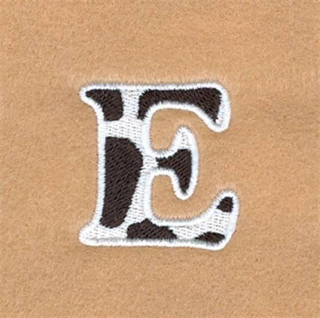 Picture of E Cow Font 1 1/2" High Machine Embroidery Design