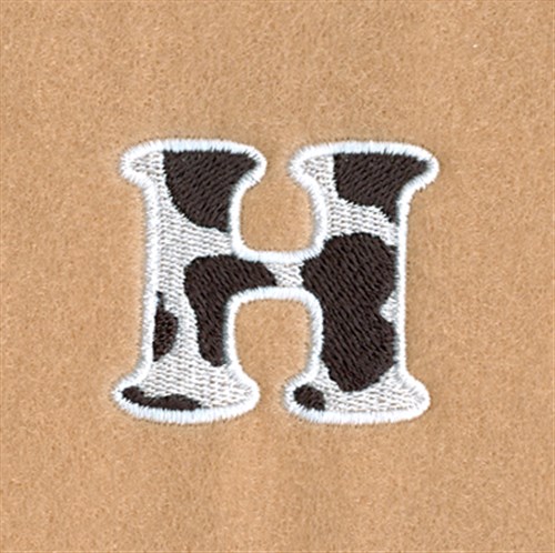 H Cow Font 1 1/2" High Machine Embroidery Design