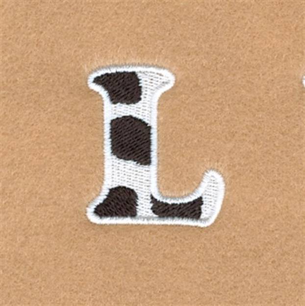Picture of L Cow Font 1 1/2" High Machine Embroidery Design