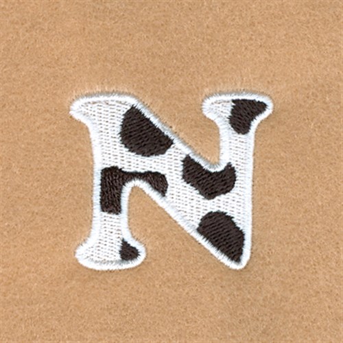 N Cow Font 1 1/2" High Machine Embroidery Design