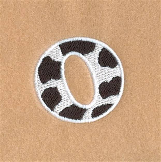 Picture of O Cow Font 1 1/2" High Machine Embroidery Design