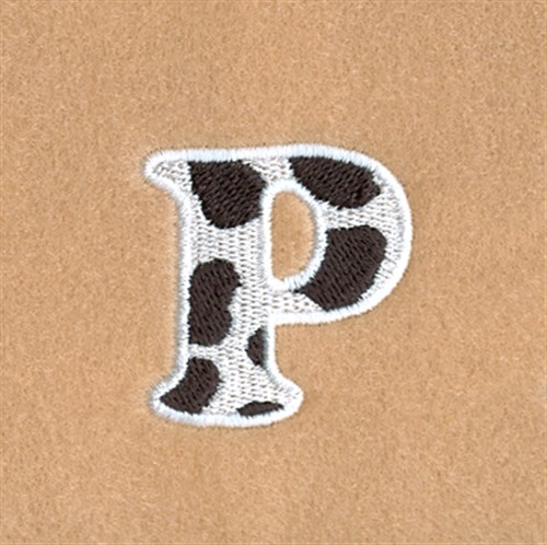 P Cow Font 1 1/2" High Machine Embroidery Design