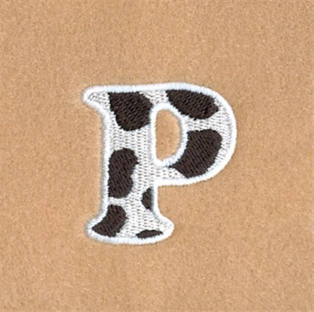 Picture of P Cow Font 1 1/2" High Machine Embroidery Design