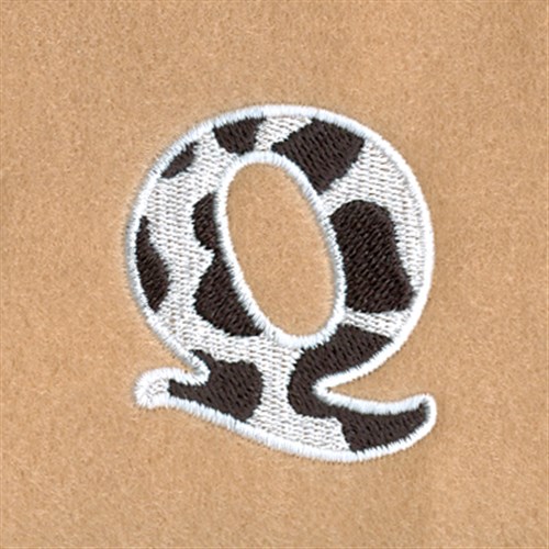 Q Cow Font 1 1/2" High Machine Embroidery Design