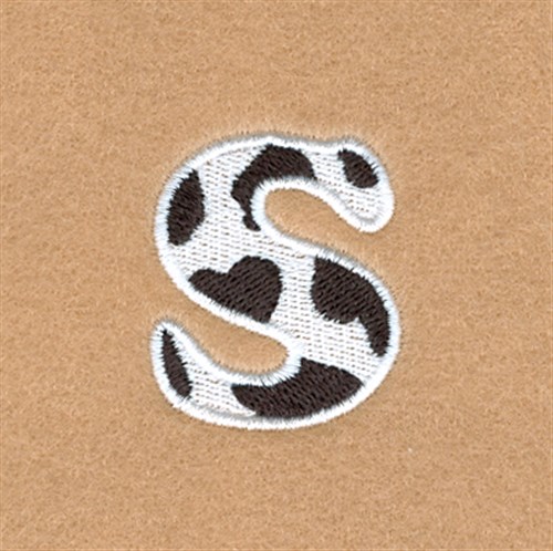 S Cow Font 1 1/2" High Machine Embroidery Design