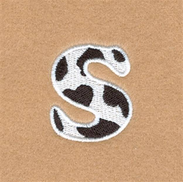 Picture of S Cow Font 1 1/2" High Machine Embroidery Design