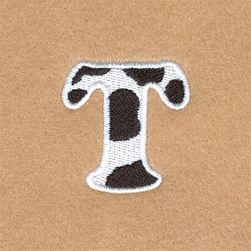 T Cow Font 1 1/2" High Machine Embroidery Design