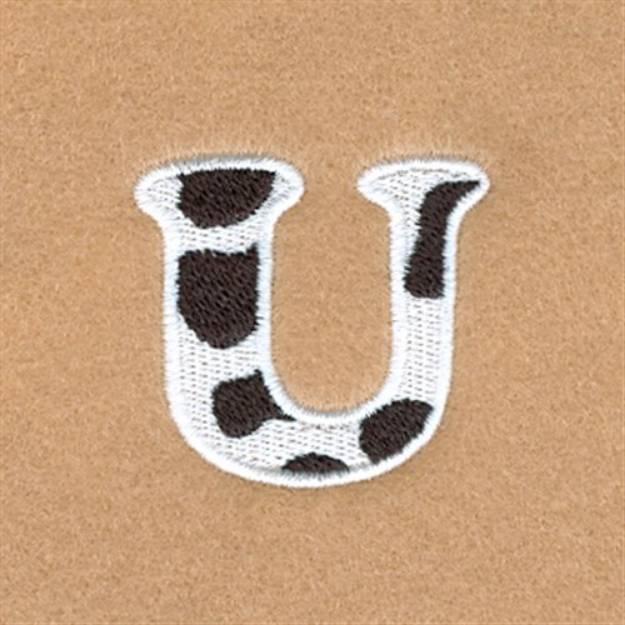 Picture of U Cow Font 1 1/2" High Machine Embroidery Design