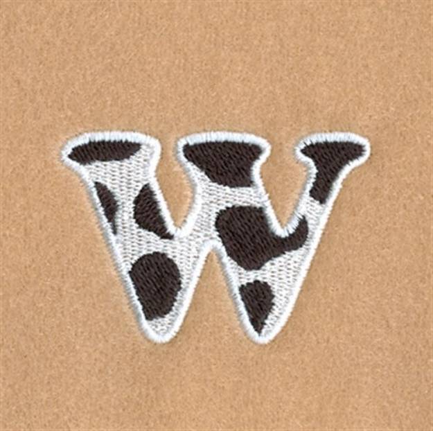 Picture of W Cow Font 1 1/2" High Machine Embroidery Design