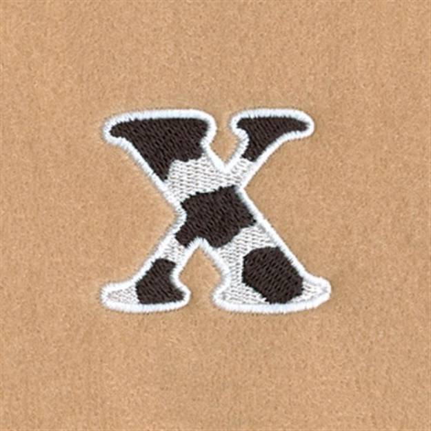 Picture of X Cow Font 1 1/2" High Machine Embroidery Design