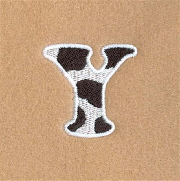 Picture of Y Cow Font 1 1/2" High Machine Embroidery Design