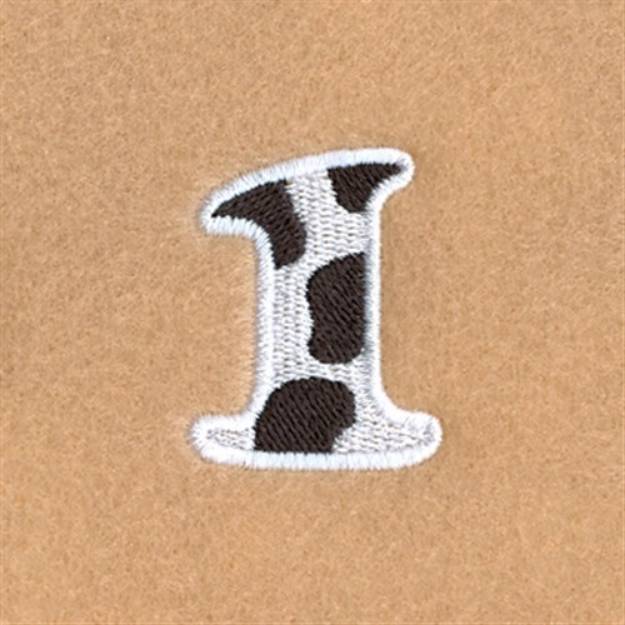 Picture of 1 Cow Font 1 1/2" High Machine Embroidery Design