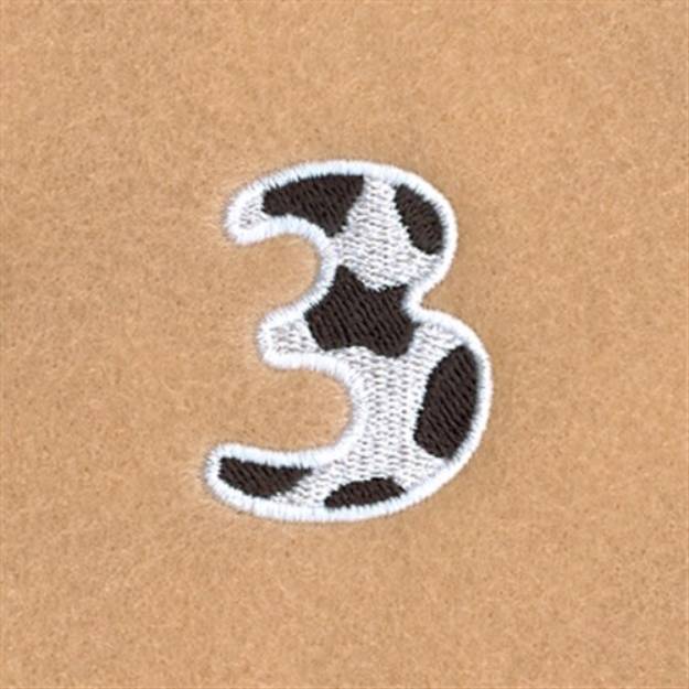 Picture of 3 Cow Font 1 1/2" High Machine Embroidery Design