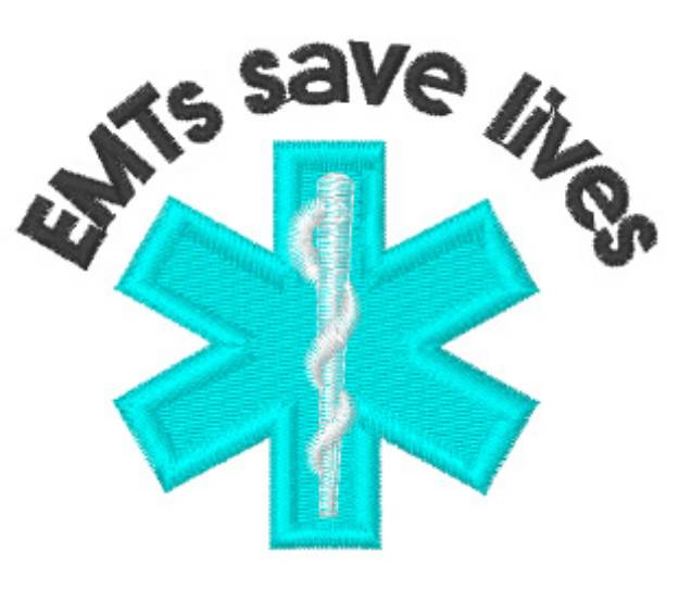 Picture of EMTs Save Lives Machine Embroidery Design