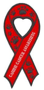 Picture of Canine Cancer Ribbon Machine Embroidery Design