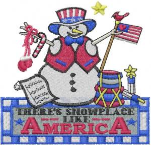 Picture of Snowplace Like America Machine Embroidery Design
