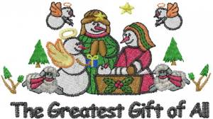 Picture of Snowman Baby Jesus Machine Embroidery Design