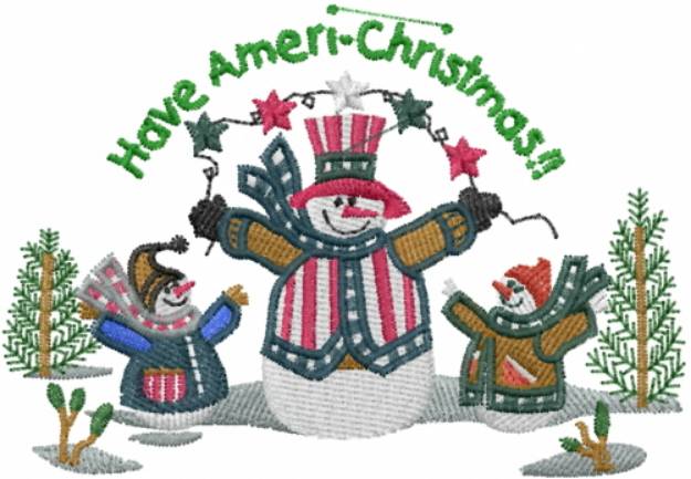 Picture of American Christmas Machine Embroidery Design