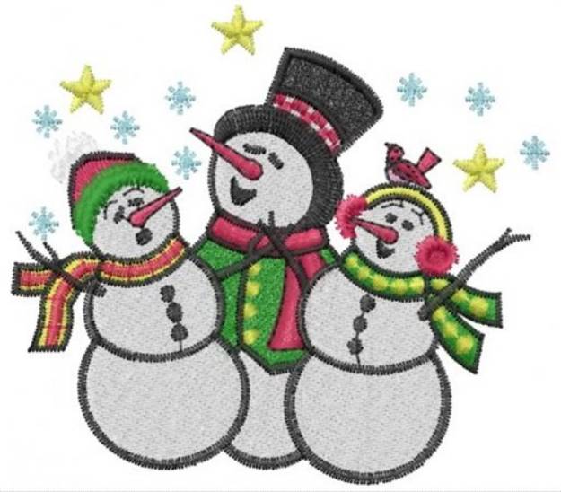 Picture of Singing Snowmen Machine Embroidery Design