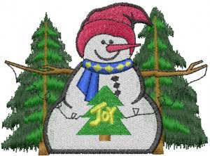 Picture of Snowman JOY Machine Embroidery Design