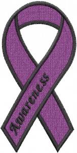 Picture of Purple Awareness Ribbon Machine Embroidery Design
