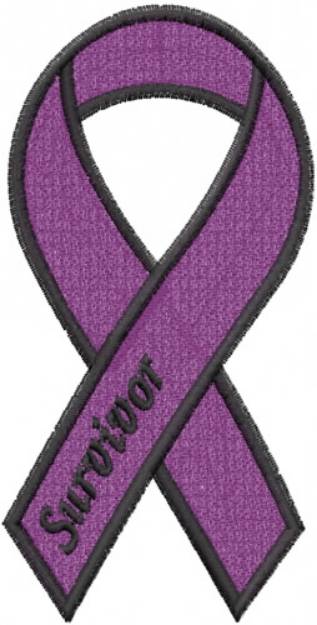 Picture of Purple Survivor Ribbon Machine Embroidery Design