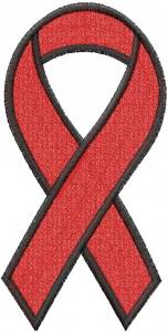 Picture of Red Ribbon Machine Embroidery Design