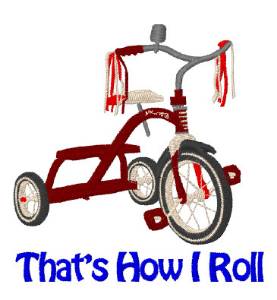 Picture of Rolling on the Bike Machine Embroidery Design