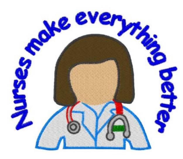 Picture of Nurse Cartoon Machine Embroidery Design