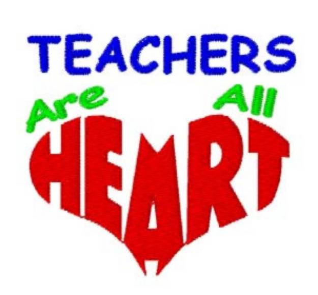 Picture of Teachers are HEART Machine Embroidery Design