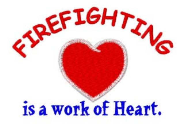 Picture of Firefighting Work of Heart Machine Embroidery Design