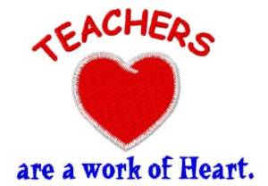 Picture of Teachers Work of Heart Machine Embroidery Design