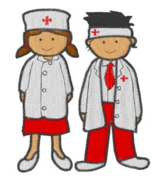Picture of Doctor & Nurse Machine Embroidery Design